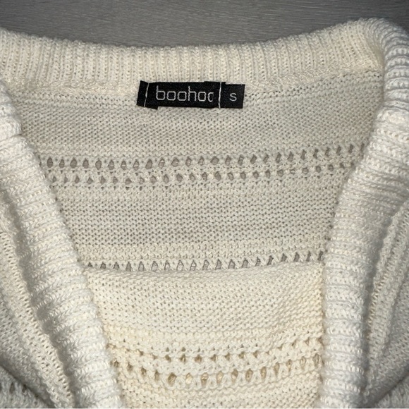 NWT Boohoo Crochet Lace Up Bralet and Skirt Co-ord in White Size Small - Picture 9 of 10